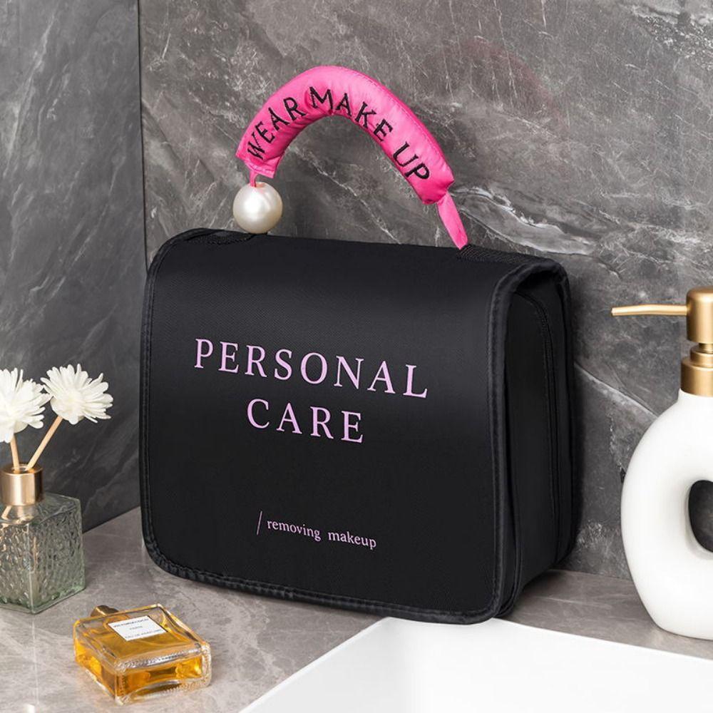 Foldable Hanging Toiletry Bag Portable Bathroom Storage Bag Travel Wash Bag Dry&Wet Separation