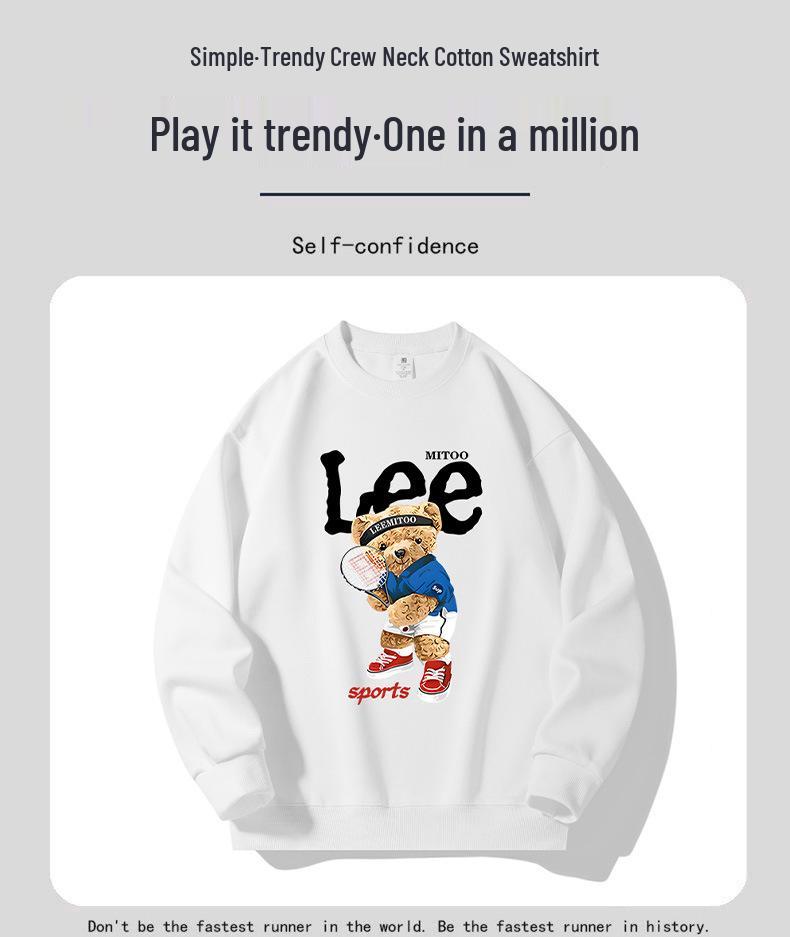 Lee & Mitoo Unisex Casual Fleece-gefüttertes Sweatshirt, 2025 Herbst/Winter Amerikanische Trendmarke