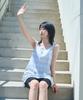 Mihebeu [Blue Closet X Mihebeu] Check Layered Sleeveless Dress Sky Blue