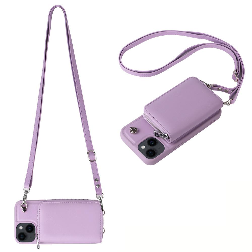 Crossbody Zipper Cards Solt Wallet Leather Book Case For iPhone 16 Pro Max 15 Plus 14 13 12 11 Long Lanyard Bag Detachable Cover