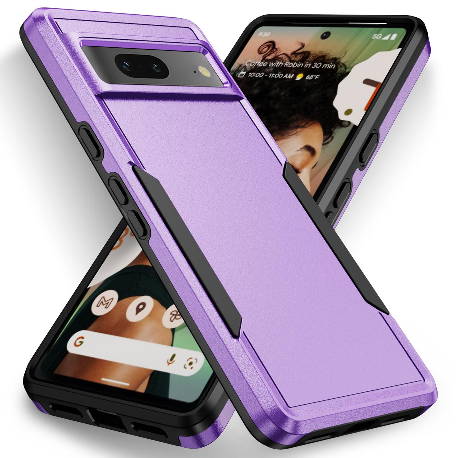 

For Google Pixel 7 5G Case PC+TPU Military Grade Drop Protective Phone Cover Purple Black