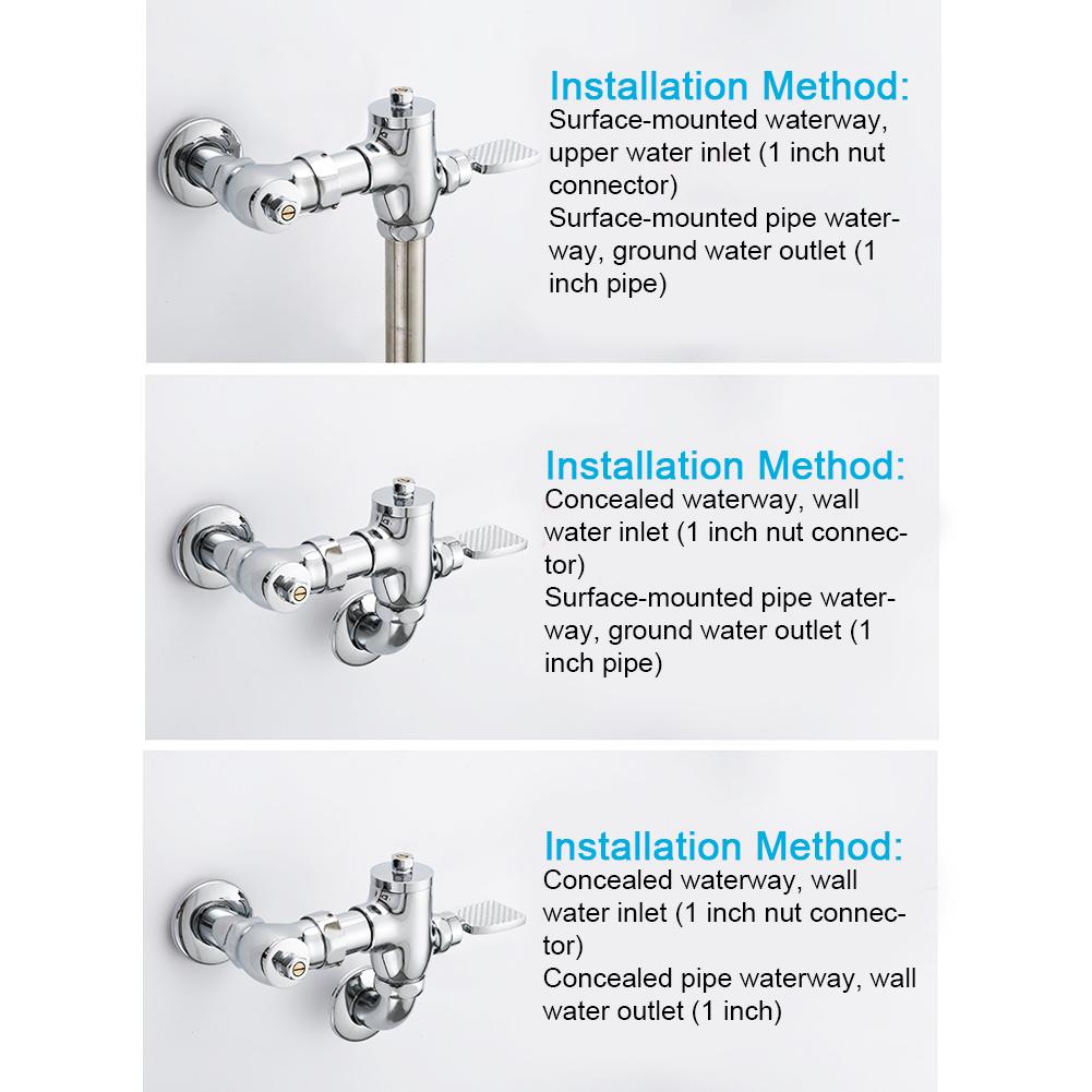Fußbetätigungstyp Messing Spülventil Pedal Einziehbar Toilettenspülventil Badezimmerzubehör