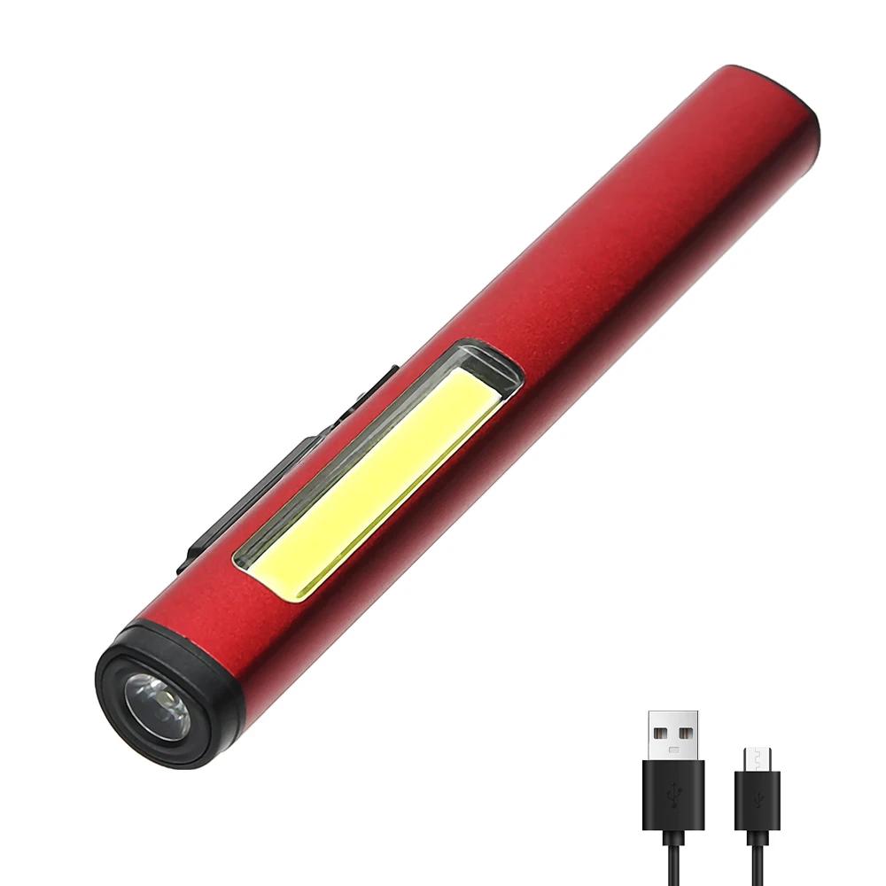 2000LM Multifunctional LED Pen Flashlight USB Rechargeable Super Bright Magnetic Work Light with Power Display Emergency Lantern