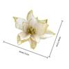 36Pcs Christmas Flower Ornament Cloth Simulated Glitter Lightweight Decoration for Tree Party Wedding DIY Craft Adornment