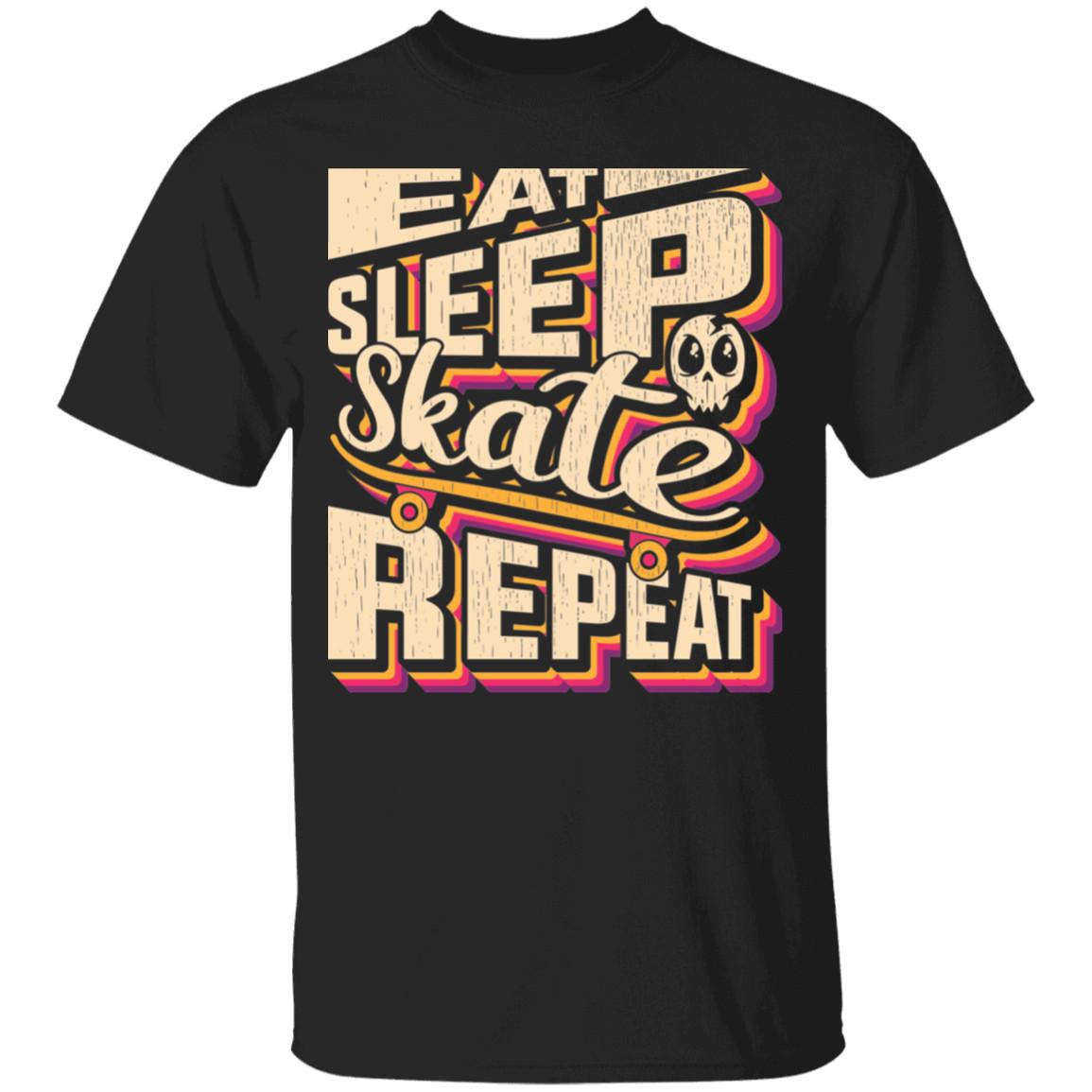 Eat Sleep Skate Repeat Skateboard Skateboarding Youth T-Shirt M