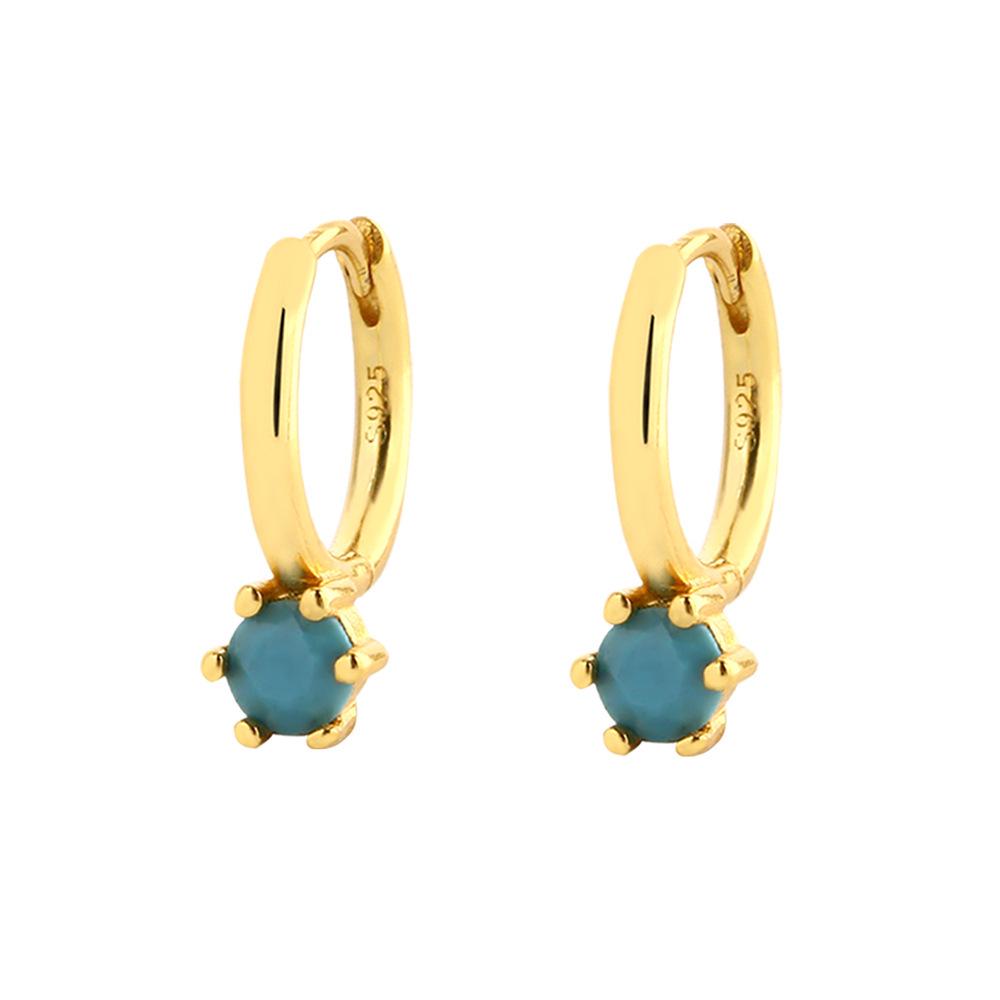 Elegant S925 Silver Turquoise Butterfly Studs & Four-Leaf Clover Earrings for Women