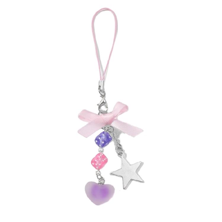 Ribbon Bowknot Bear Dices Key Accessory with Star Embellishments Unique Styles for Everyday Fashion Accessory Outfits