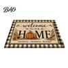 Durable Polyester Rug Halloween Pumpkin Door Mat, Fall Seasonal Welcome Non-slip Farmhouse Non Slip Hallway Entrance for Front Porch Entryway Kitchen