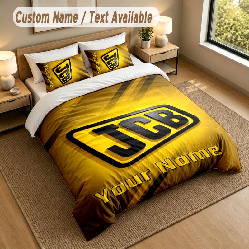 Bedding Set 1 Duvet Cover 2 Pillowcases JCB Print Soft Bed Linen Bedroom Decor