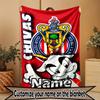 Custom Name Personalized Club Deportivo Guadalajara Print Blanket, Home Decor, Bedroom, Sofa, Camping, Couch, Gifts for Birthday ChristmasEnthusiasts
