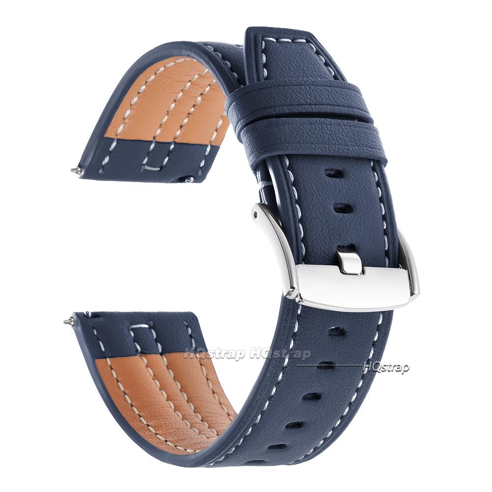 22mm Vintage Leather Watch Band Handmade Cowhide Watch Strap for Seiko Smartwatch Quick Release Bracelet Universal Wristband