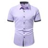Camicia a maniche corte color block da uomo Primavera Estate Camicie casual da uomo Stile semplice Top 100% Poliestere