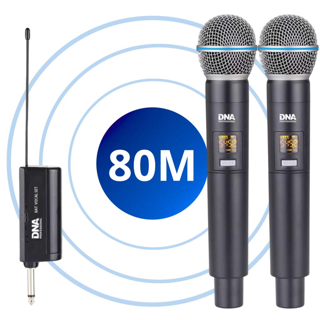 Dna Bat Dual Vocal Set Zestaw Bezprzewodowy Akumulatorowy 2X Mikrofon Doręczny Odbiornik Uhf