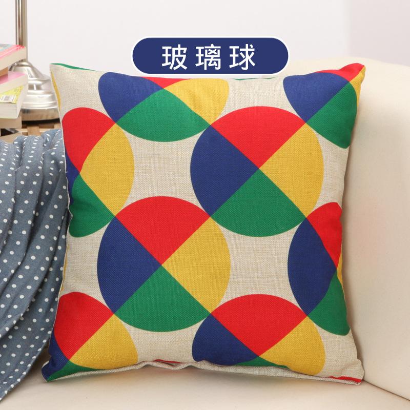 Geometric Floral Cushion Flowers Yellow Geometry Decorative Pillows Linen Pillowcas Home Decoration for Sofa Countryside