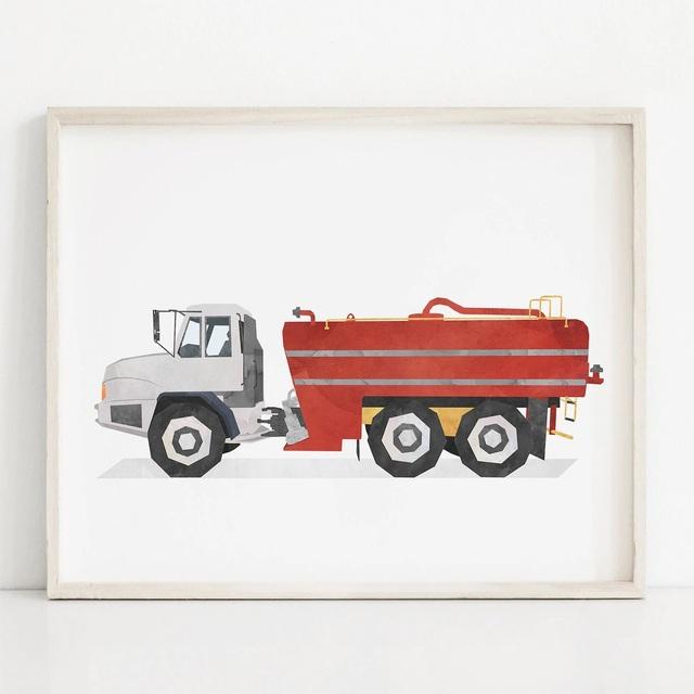 Nordic Style Engineering Vehicle Canvas Art Paintings Watercolor Poster and Prints Nursery Wall Art Picture for Home Decoration No Frame