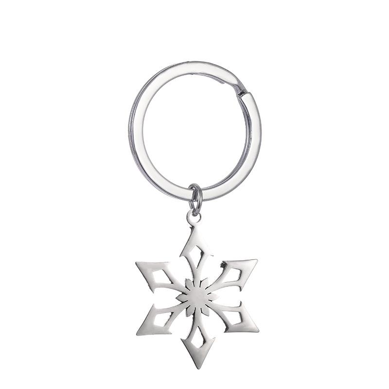 Stainless Steel Fire Rock Grass Ice Wind Water Thunder Keychain Schoolbag Backpack Accessories Genshin Impact Pendants Gifts