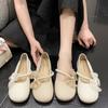 Fashion 2024 Female Footwear Casual Sneaker Round Toe New Summer Dress Moccasin Bow-Knot Round Toe Shoes Woman Mary Jane Shoes