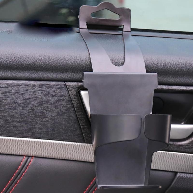 Plastic Cup Holder, BlackCar Cup Holder Side Window Backseat Hangings Water Cup Drink Bottle Organizers Stand