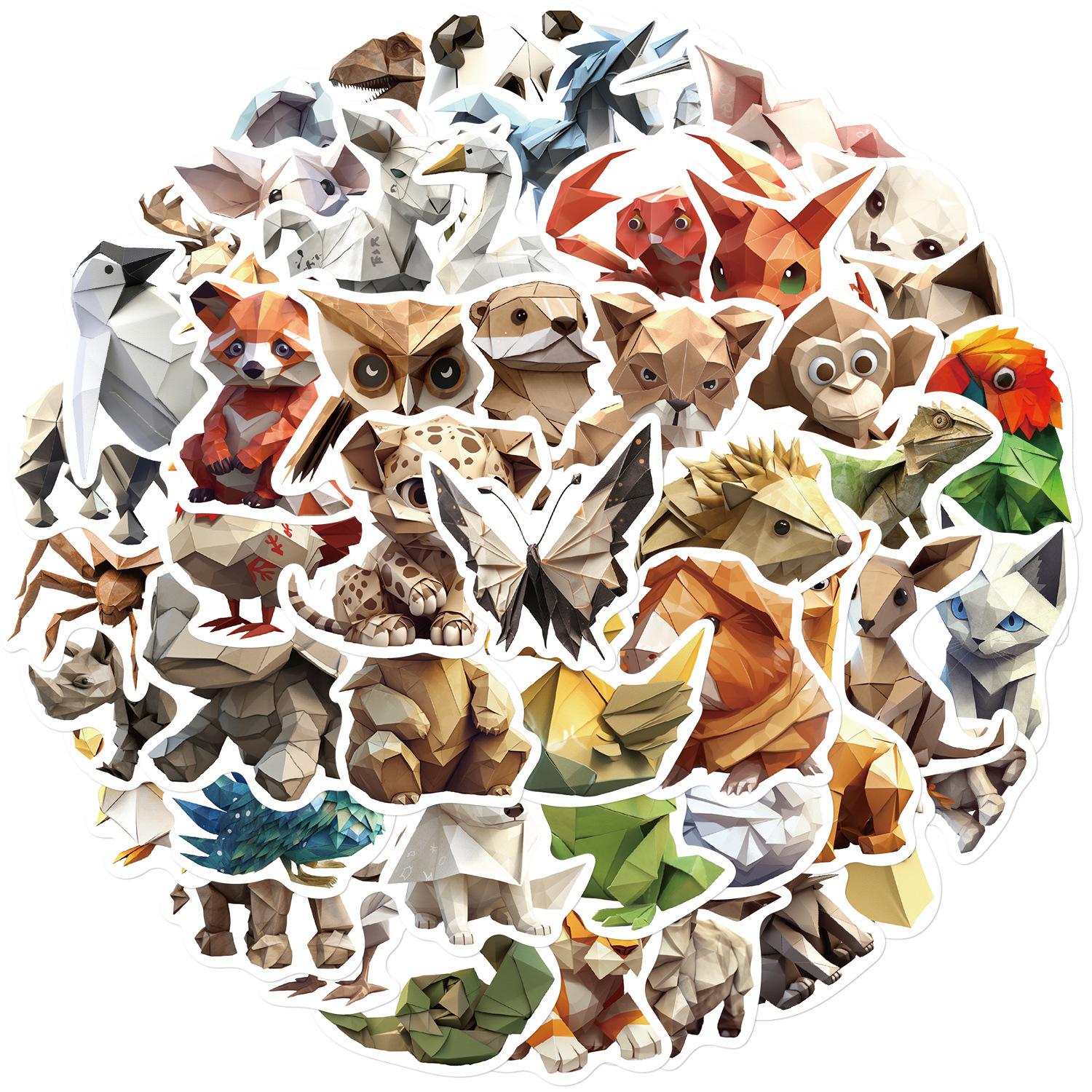 

50 Мультяшных Оригами Животных Граффити Наклеек Гитара Ноутбук Чемодан Сделай Сам Водонепроницаемые Наклейки