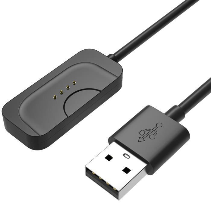 Chargeur pour Oppo Watch 3/3 Pro/2/1 - PHONILLICO - Câble USB 1m - Noir