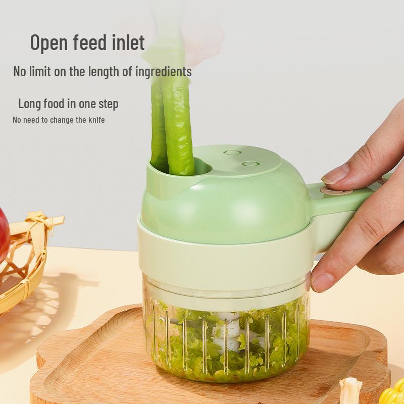 Electric Handheld Vegetable Chopper & Garlic Masher - Portable Kitchen Slicer & Cutter