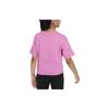Nike Logo Print Round Neck Casual Short Sleeve T-Shirt Kids tops Pink FV3477-656