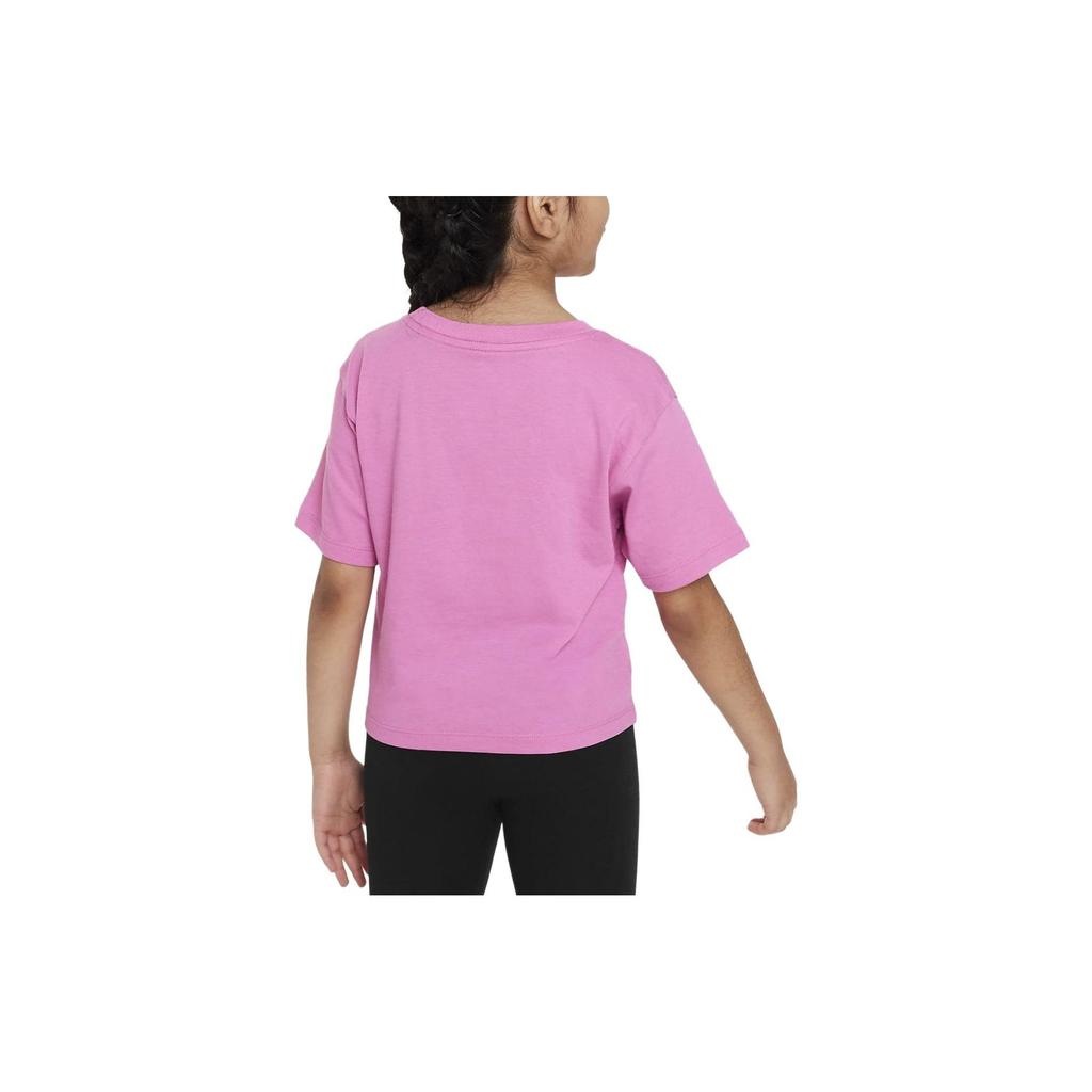 Nike Logo Print Round Neck Casual Short Sleeve T-Shirt Kids tops Pink FV3477-656