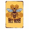 Vintage Bee Kind Funny Poster Honeybee Happy Retro Metal Sign Home Outdoor Wall BeeKeeper Slogans Art Tin Plate Decoration