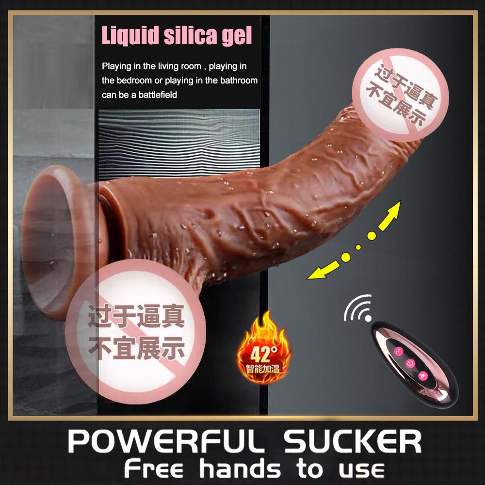 Realistic Big Dildo Vibrator Penis Telescopic Swing Heating Silicone Dildos Female Remote Control Vibrators Sex Toys For Women