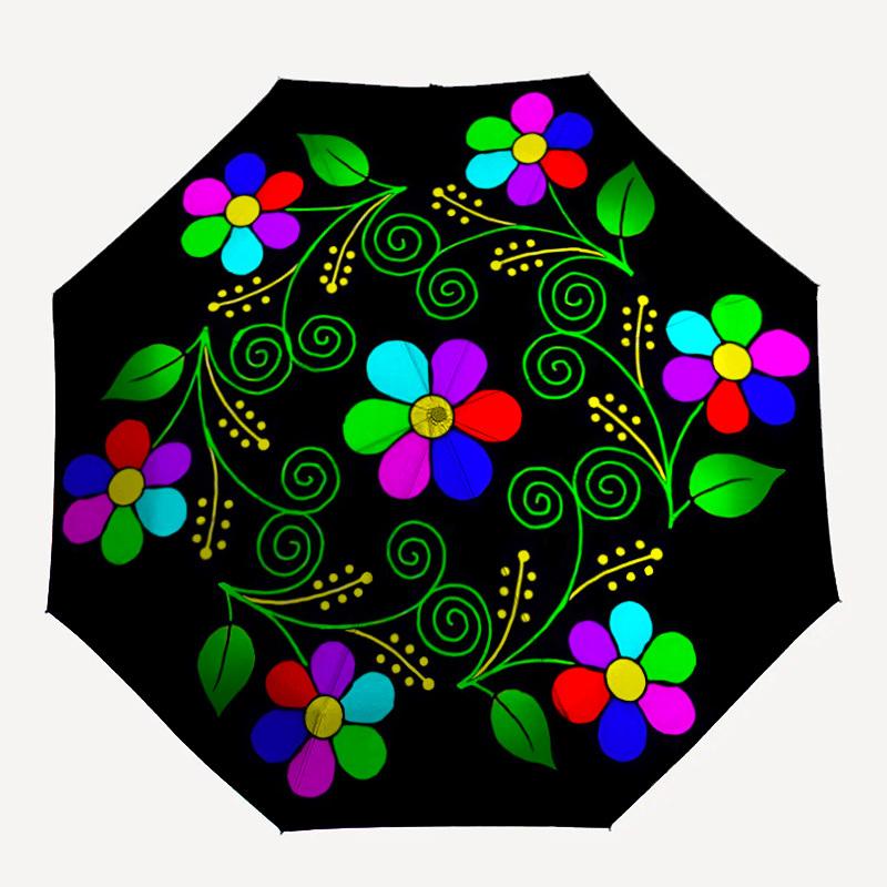 

1pc Floral Mandala Design Folding Umbrella | Elegant Design, Fashionable Accessory, Durable Construction, Sturdy Ribs yy251107050