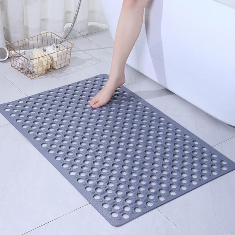 1pc Anti-slip Shower Cabin Mat 43x75cm Diatomite Bath Mat Bathroom Non-Slip Mat with Suction Cup Quick Drain YSFHD02