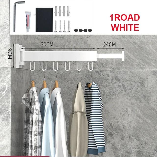 UNTIOR Retractable Cloth Drying Rack Collapsible Cloth Hanger Aluminum Wall Mount Indoor Space Saving Home Laundry Drying rack