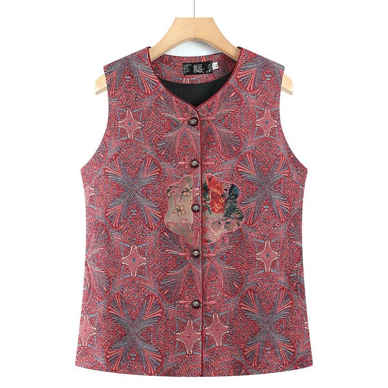 

Жилет жены жилет носить старый жилет новый старая леди весенний жилет 5XL (recommended 145-80 kg) красный