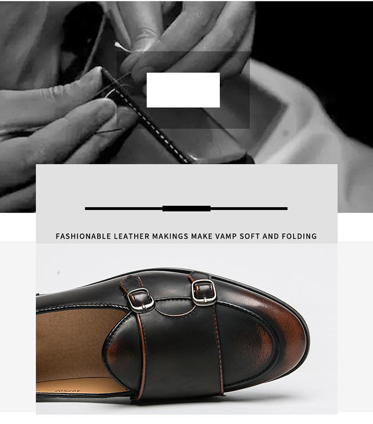 Men's Retro Burnished Loafers: British Style Business Casual Leather Driving Shoes for Spring/Autumn