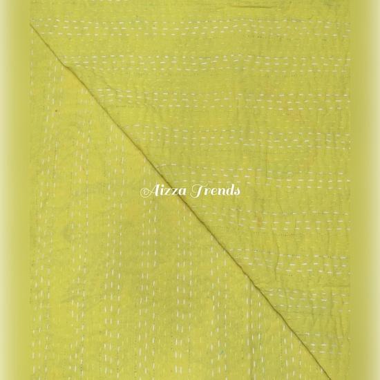 Aizza Trends Handmade Pure Cotton Monkey Print Kantha Quilt  - Traditional Look Bed Spread Kantha Gudri - Vintage Hand Stitch Gudri