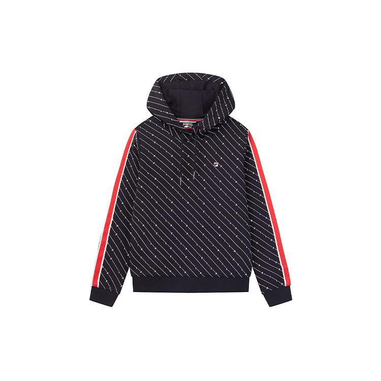 

FILA Fleece Striped Print Casual Hoodie Women hoodies Legendary-Blue F11W941204F-NV M