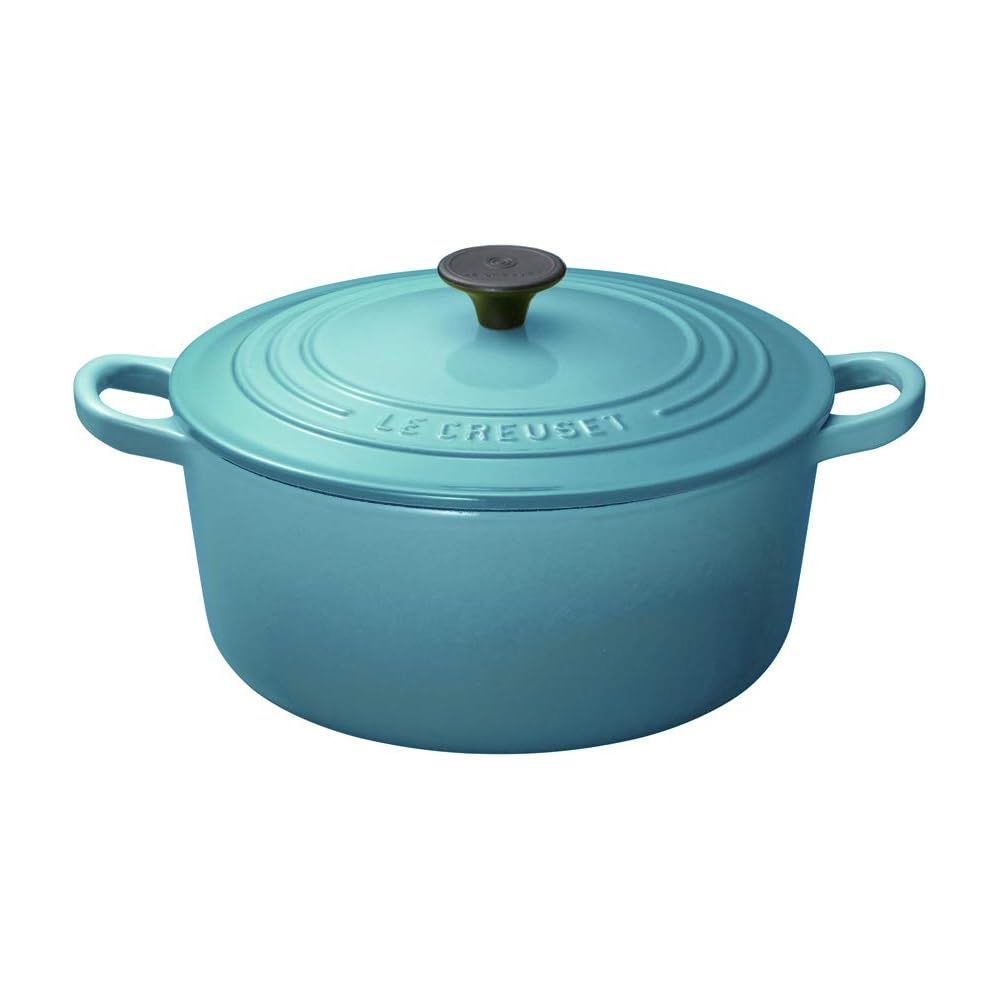 Le Creuset Cast Iron Cocotte Round 20 cm Caribbean Blue Gas IH Oven Compatible