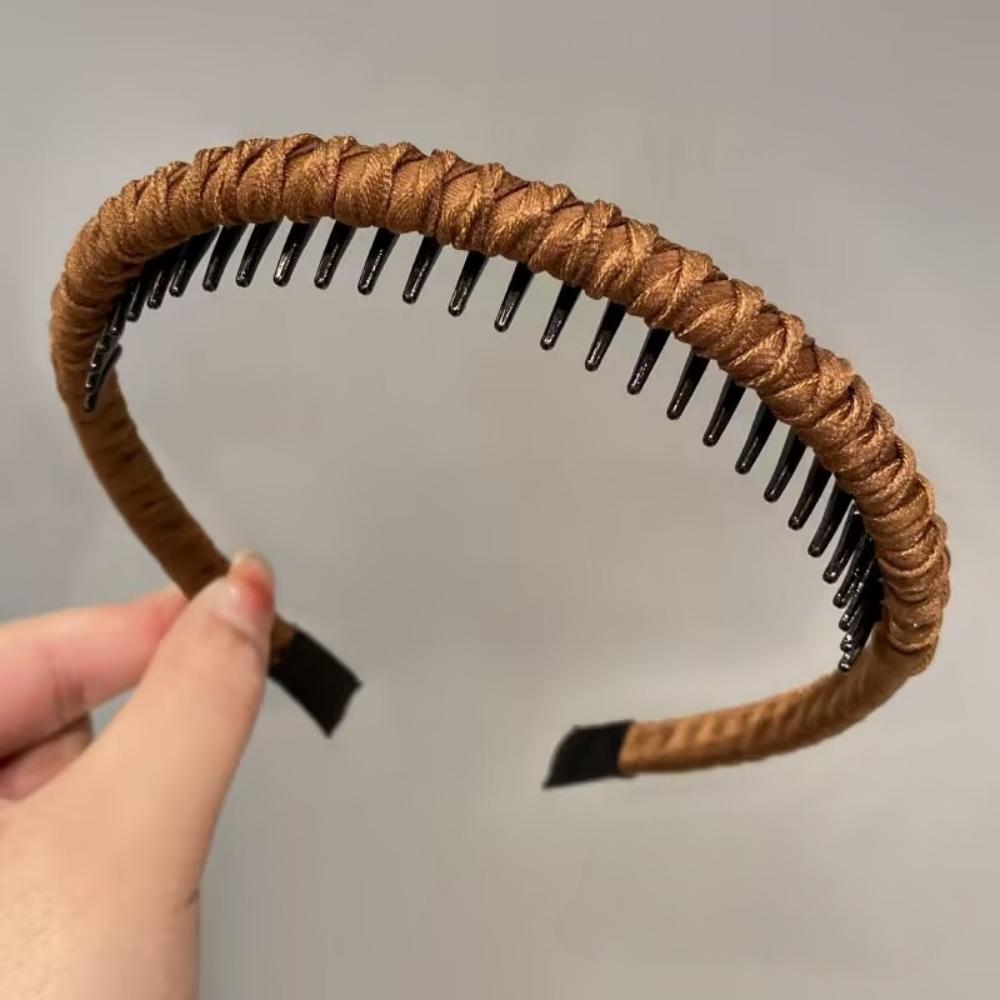Koreanische Damen Haarkamm Rutschfestes Stirnband Kunststoff U-Form Haarreifen Feste Zähne Stoff Top Haarbänder Kopfschmuck Accessoires Geschenke