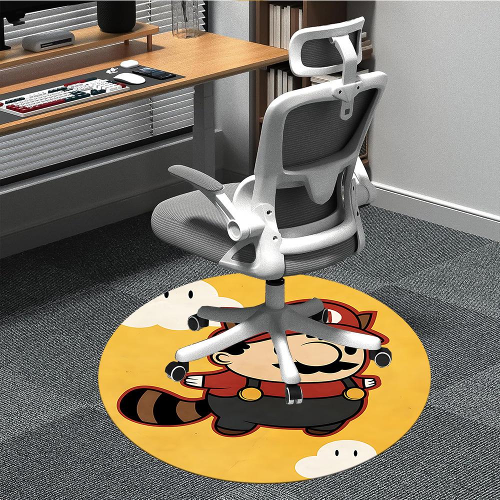 

1pc Mario Office Round Area Rug, Under Office Chairs Bedroom Living Room Home Decor, Room Decoa1016219 80cm by 80cm