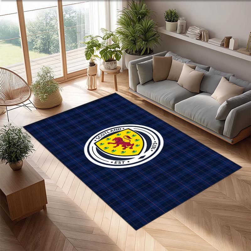 Tappeto a pelo corto in flanella stampata Scozia Antiscivolo Morbido Poliestere Tappeto per Pavimento Tappetino Decorativo per Interni per Camera da Letto Soggiorno Divano