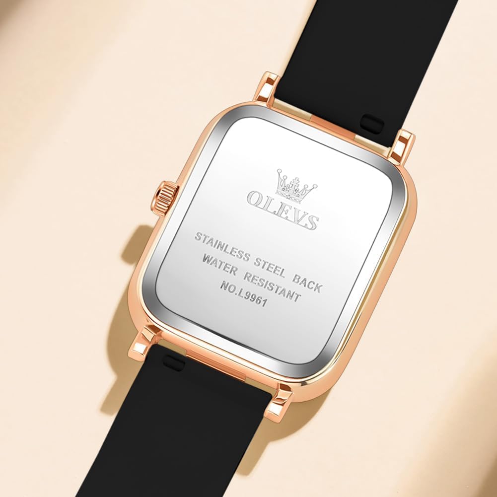 OLEVS Women's Waterproof Quartz Watch with Silicone Band, Easy to Read, Popular, Stylish, Classic Design, Perfect Gift for Women [Parallel Import]