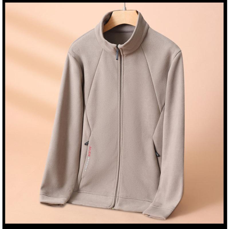 Nová podzimní a zimní pánská bunda Polar Fleece zesílená ležérní bunda korejský styl trendy velká velikost ležérní móda muži