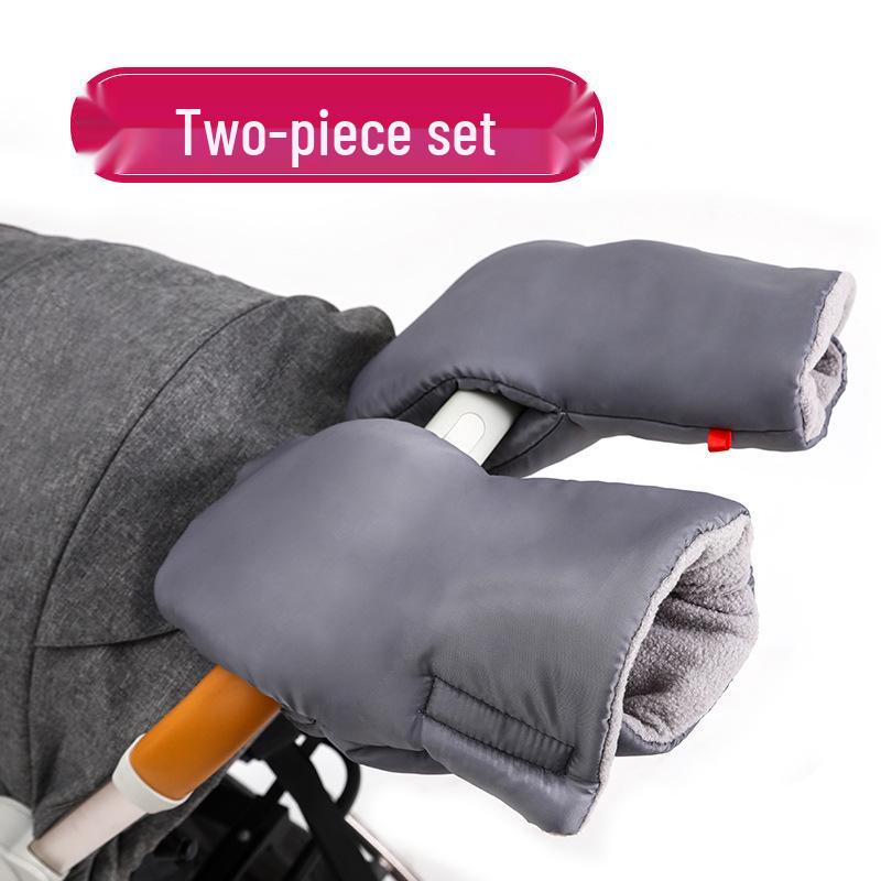 Winter Windproof Baby Stroller Handle Gloves with Thick Wool Lining