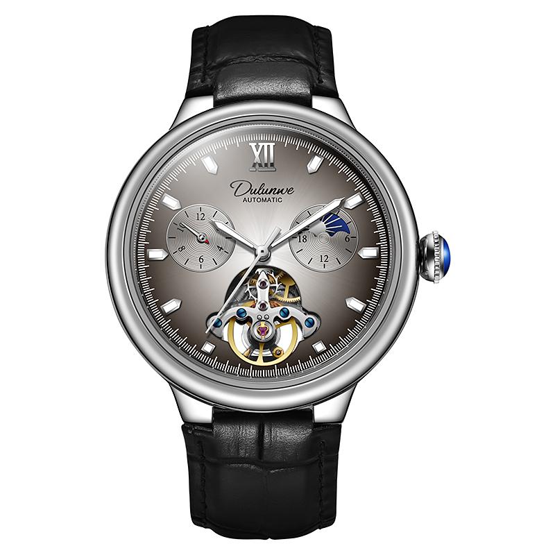 New Luxury Men Mechanical Wristwatches 3ATM Waterproof Automatic Watch Moon Phase Tourbillon Sports Watch for Men Reloj Hombre