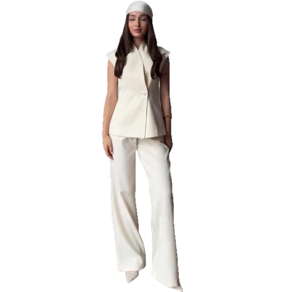 European & American Summer 2025 Women's Fashion: Sexy Casual Three-Piece Set - Button Top & Pants