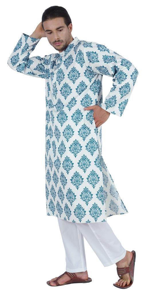 Atasi Designer Kurta For Men  s Printed Chinese Collar Summer Ethnic Party