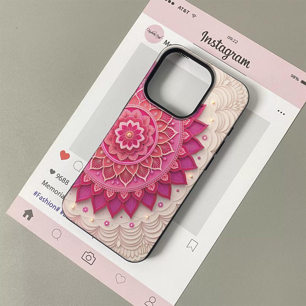 

Blooming Mandala flowers Phone Case For iPhone 17 17Air 16 15 14 13 12 11 Plus Pro Max High Quality Silicone Soft Cover Funda iPhone 12