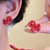 Pipa Red Pegasus Chinese Style Pony Earrings Fashion Jewelry Drop Earrings  Woman