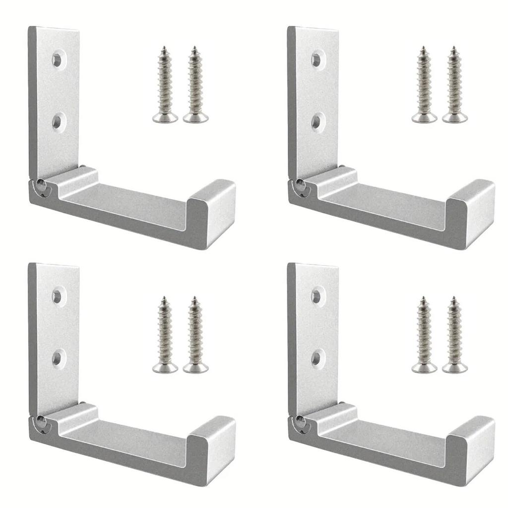 4pcs Heavy-Duty Aluminum Alloy Folding Coat Hooks - Wall Mounted, Rust Resistant Folding Hooks for Hanging Coats Towels Hats Bag