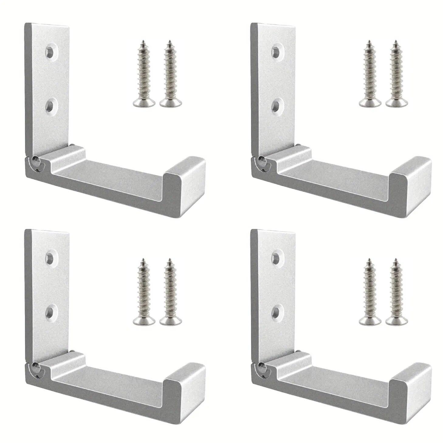 

4 шт. прочных складных крючка для одежды из алюминиевого сплава - настенные, устойчивые к ржавчине складные крючки для подвешивания пальто, полотенец, головных уборов, сумок